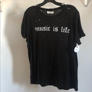 Lauren moshi distressed graphic tee